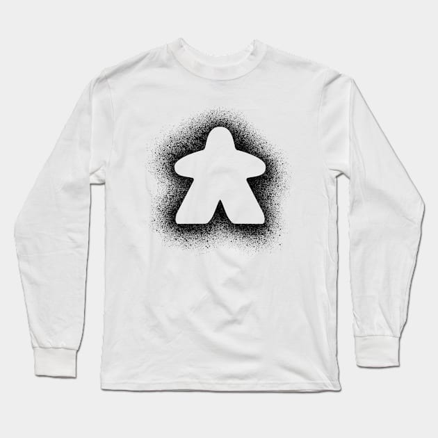 Meeple Spray - Black Long Sleeve T-Shirt by Jobby